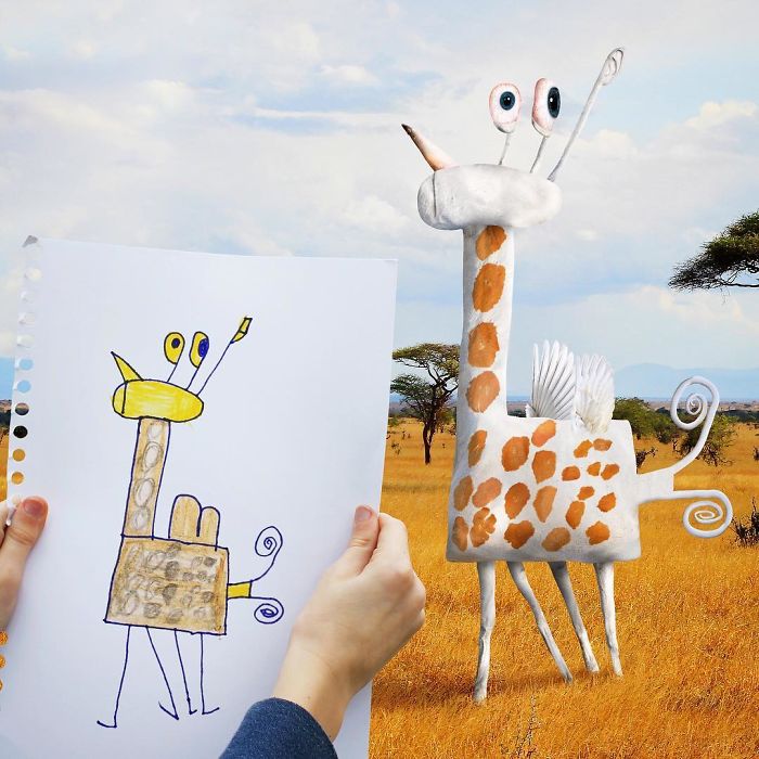 Bizarro e hilário: Photoshop transforma desenhos infantis em realidade